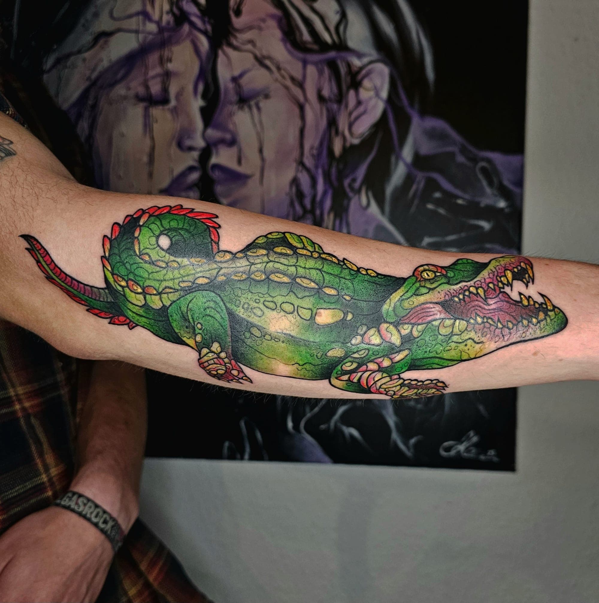 Krokodile – Color, Neotraditional von Maya, Bloom at Night Köln